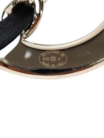 CHANEL シャネル ココマーク ラインストーン×チェーン 2018 年製 ブローチ シルバー 管理番号：11682