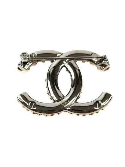 CHANEL シャネル ココマーク ハートメタル 2022年製 ブローチ シルバー×ゴールド 管理番号：11686