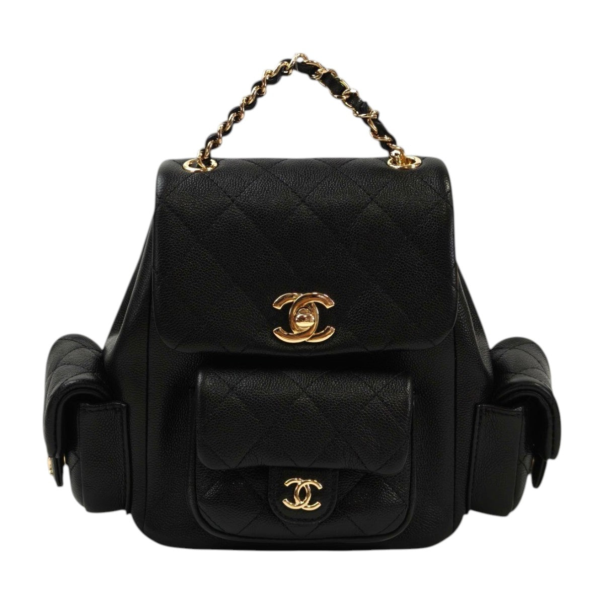 CHANEL シャネル マトラッセ ココマーク マルチポケット リュック ブラック 管理番号：11693