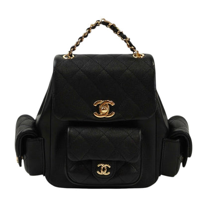CHANEL シャネル マトラッセ ココマーク マルチポケット リュック ブラック 管理番号：11693