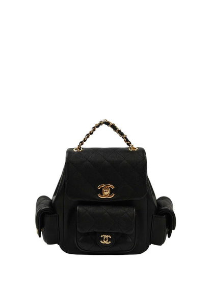 CHANEL シャネル マトラッセ ココマーク マルチポケット リュック ブラック 管理番号：11693