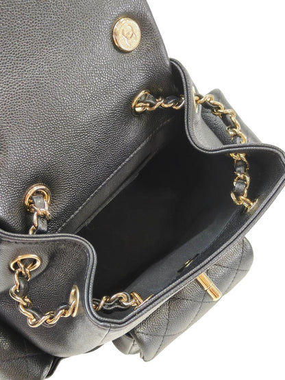 CHANEL シャネル マトラッセ ココマーク マルチポケット リュック ブラック 管理番号：11693