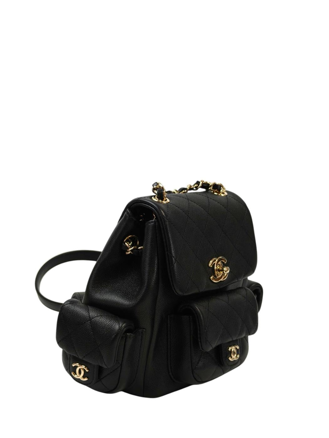 CHANEL シャネル マトラッセ ココマーク マルチポケット リュック ブラック 管理番号：11693