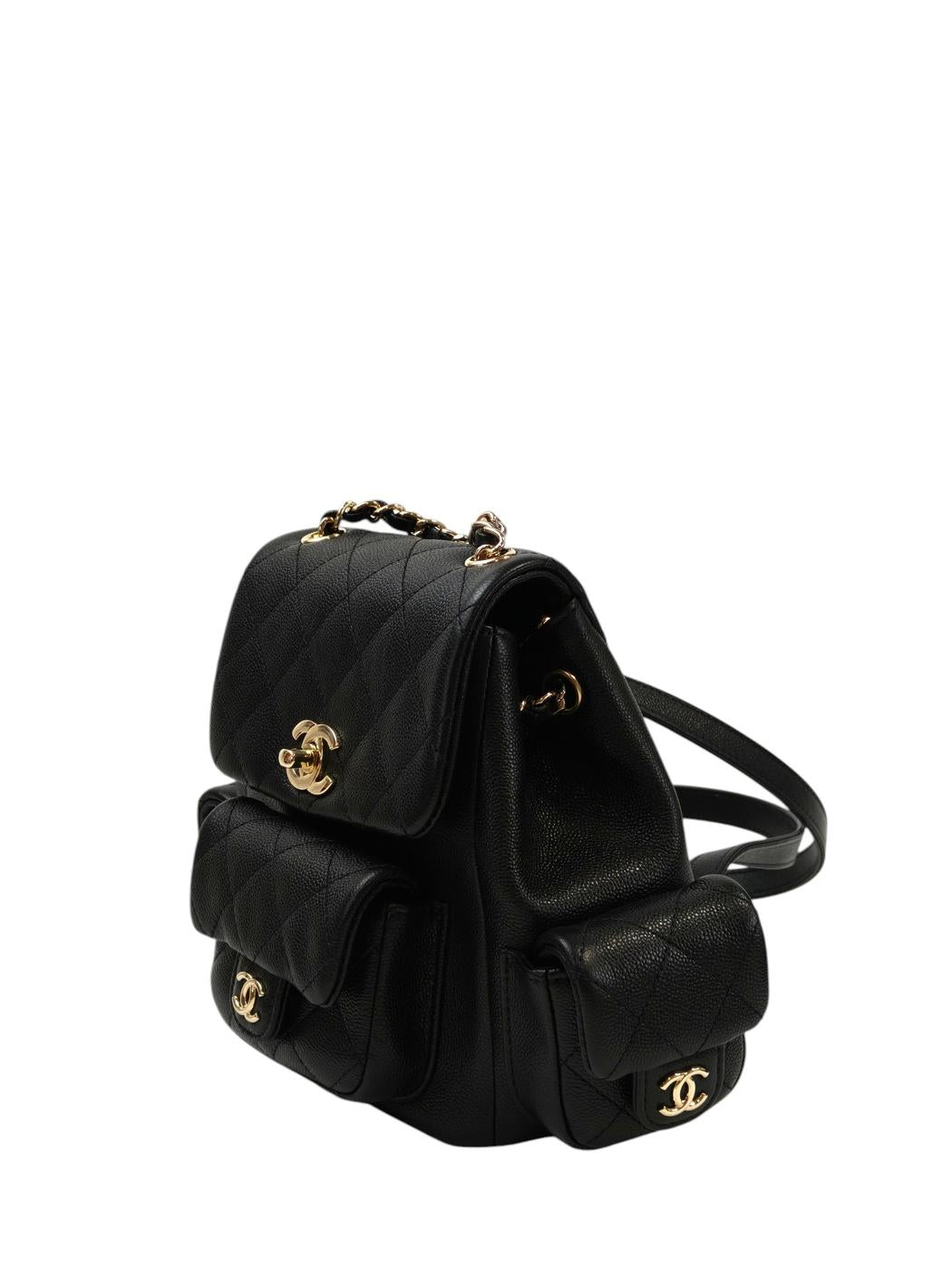 CHANEL シャネル マトラッセ ココマーク マルチポケット リュック ブラック 管理番号：11693