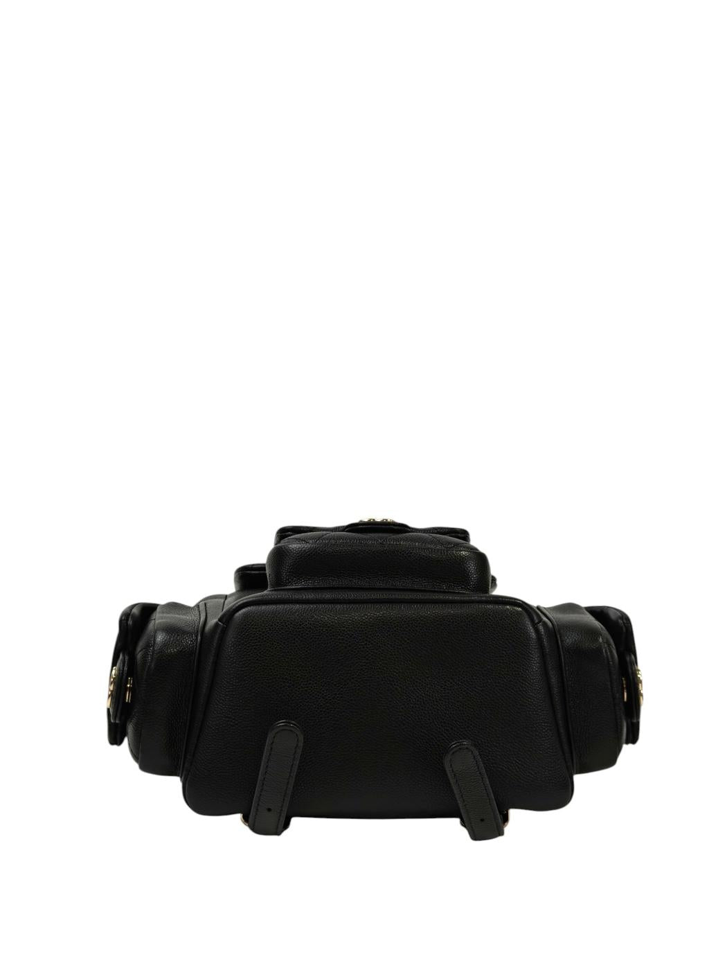 CHANEL シャネル マトラッセ ココマーク マルチポケット リュック ブラック 管理番号：11693