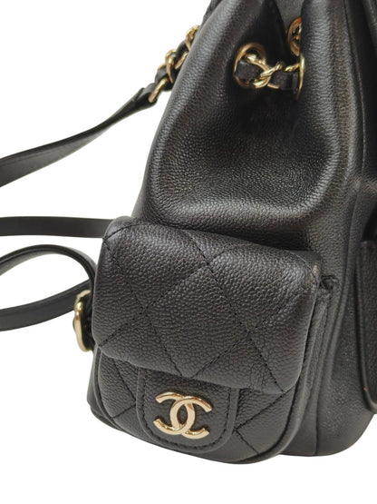 CHANEL シャネル マトラッセ ココマーク マルチポケット リュック ブラック 管理番号：11693