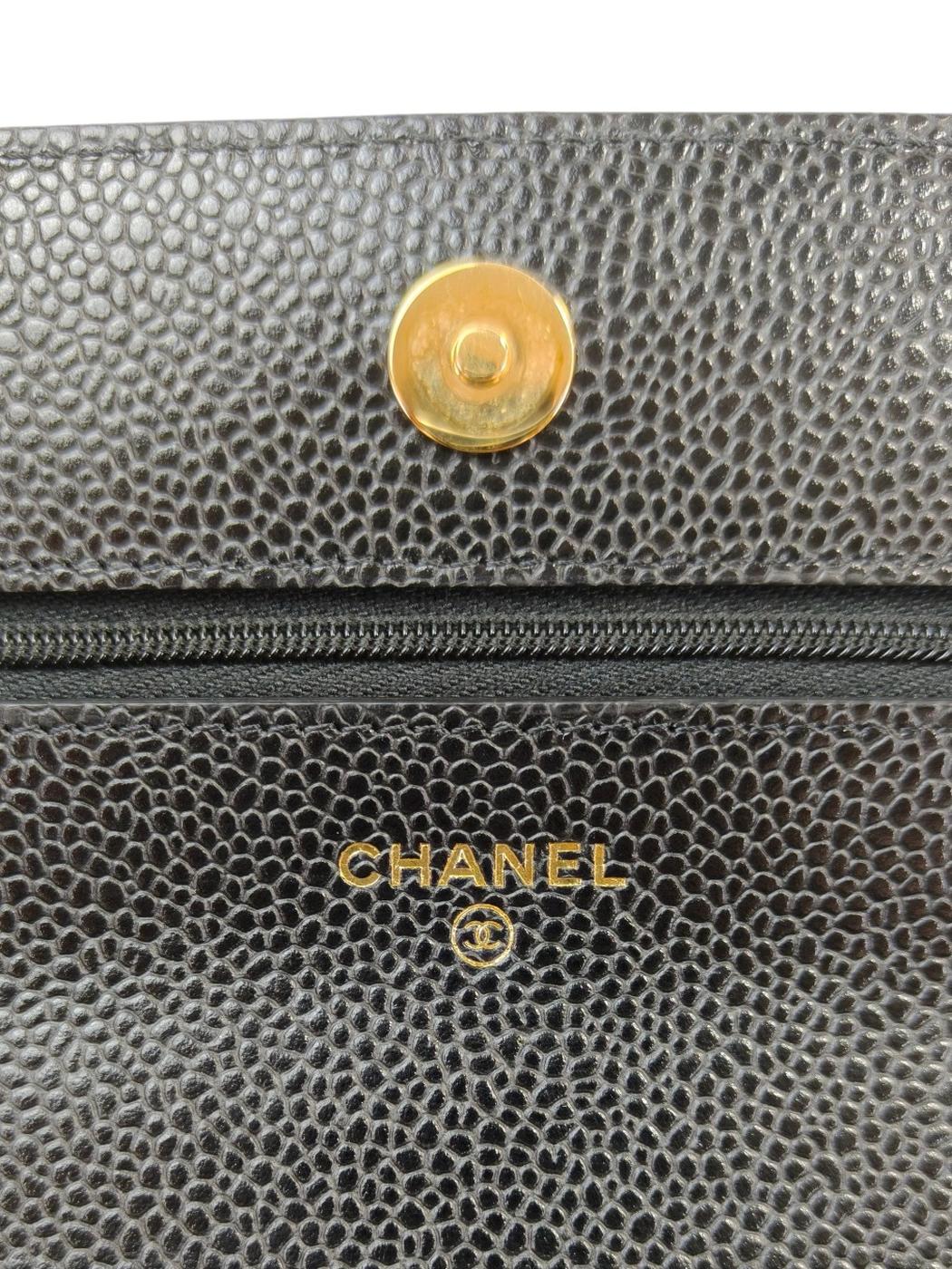 CHANEL シャネル マトラッセチェーンウォレット チェーンショルダーバッグ ブラック×ゴールド 管理番号：11695
