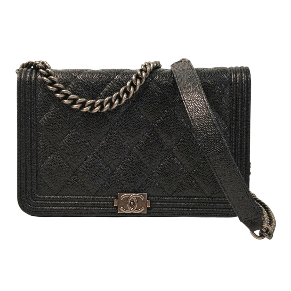 CHANEL シャネル ボーイシャネル チェーンウォレット チェーンショルダーバッグ ブラック 管理番号：11714