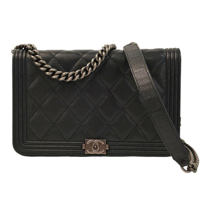 CHANEL シャネル ボーイシャネル チェーンウォレット チェーンショルダーバッグ ブラック 管理番号：11714