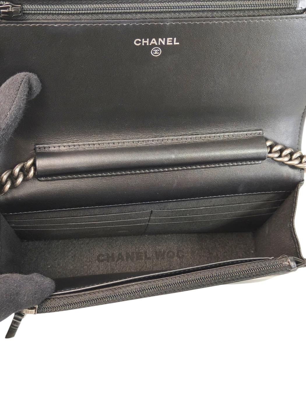 CHANEL シャネル ボーイシャネル チェーンウォレット チェーンショルダーバッグ ブラック 管理番号：11714