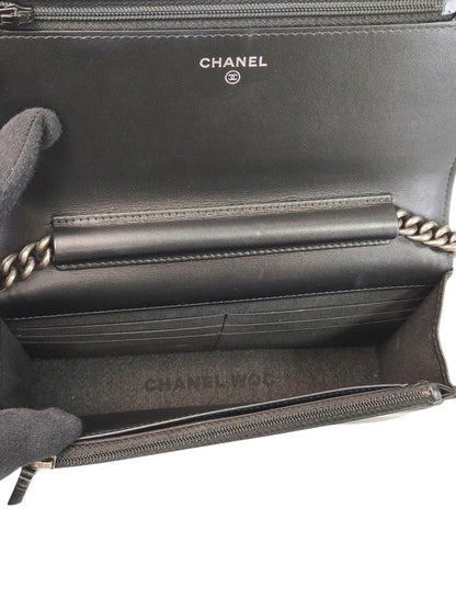 CHANEL シャネル ボーイシャネル チェーンウォレット チェーンショルダーバッグ ブラック 管理番号：11714