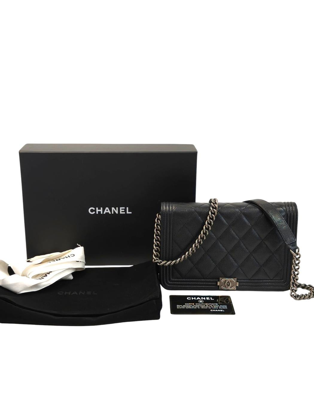 CHANEL シャネル ボーイシャネル チェーンウォレット チェーンショルダーバッグ ブラック 管理番号：11714