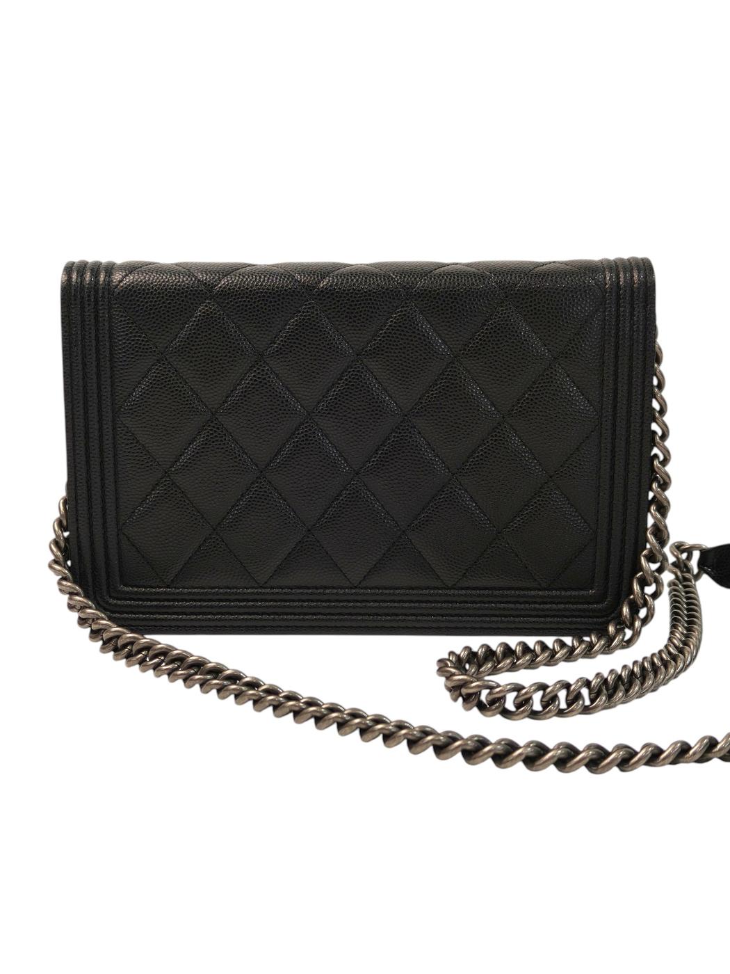 CHANEL シャネル ボーイシャネル チェーンウォレット チェーンショルダーバッグ ブラック 管理番号：11714