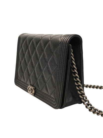 CHANEL シャネル ボーイシャネル チェーンウォレット チェーンショルダーバッグ ブラック 管理番号：11714