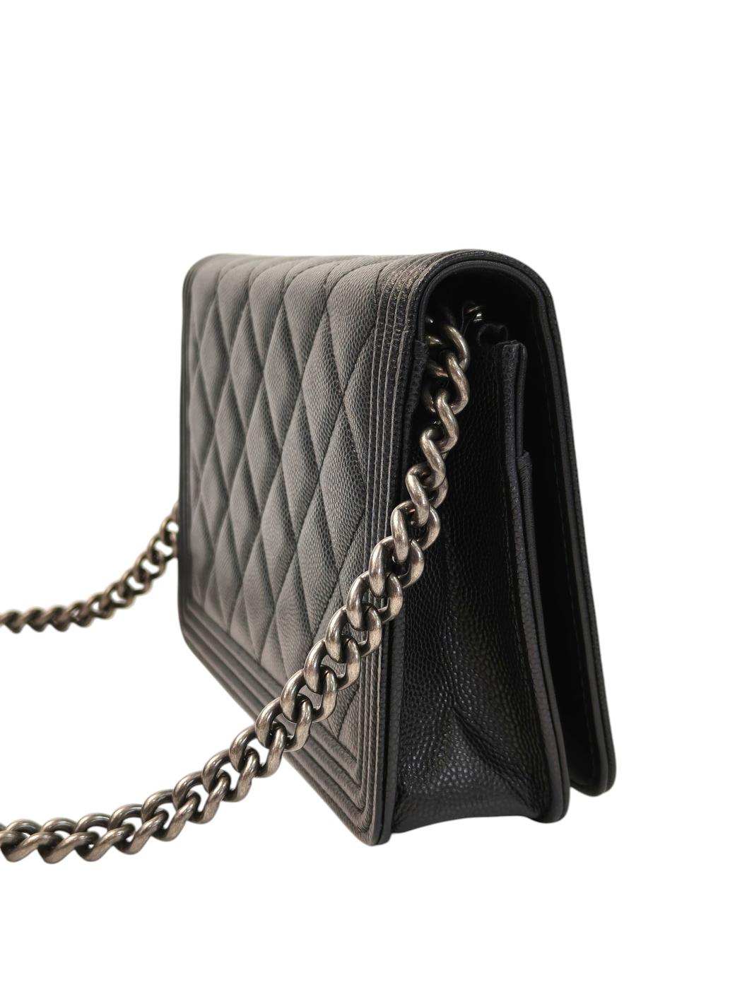 CHANEL シャネル ボーイシャネル チェーンウォレット チェーンショルダーバッグ ブラック 管理番号：11714