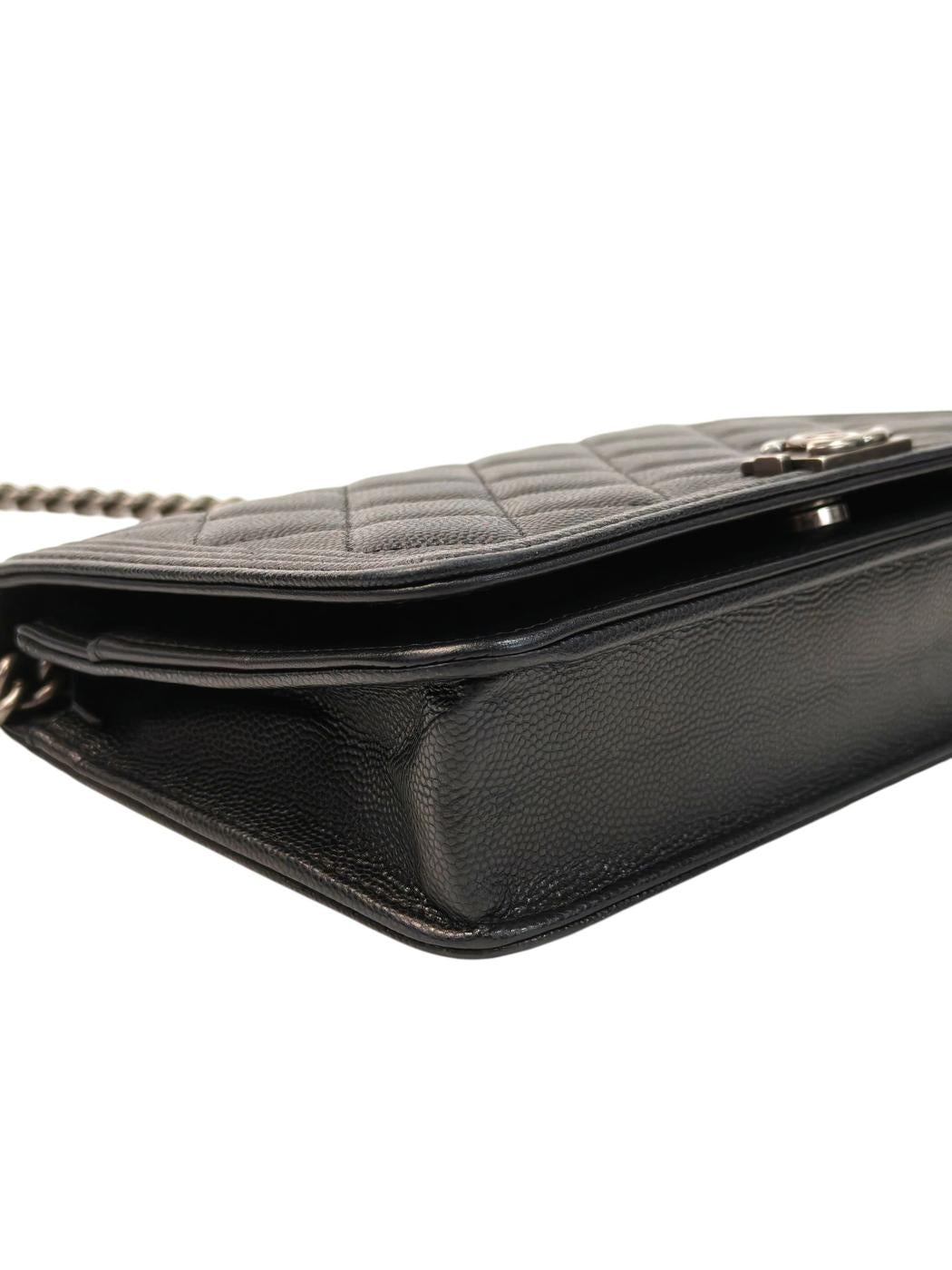 CHANEL シャネル ボーイシャネル チェーンウォレット チェーンショルダーバッグ ブラック 管理番号：11714