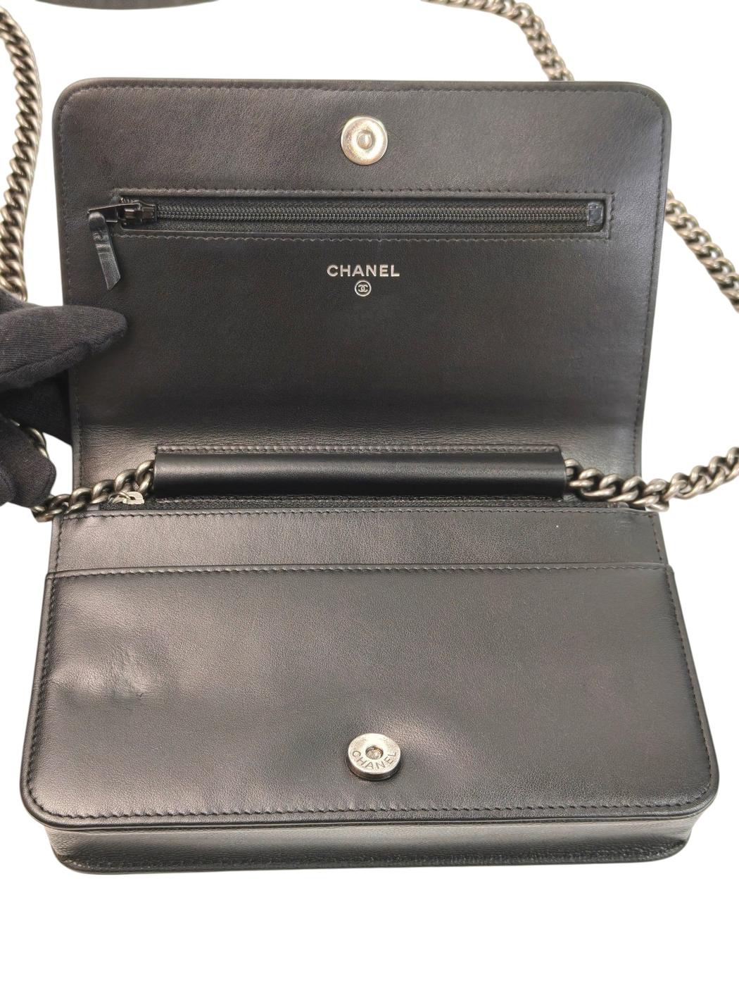 CHANEL シャネル ボーイシャネル チェーンウォレット チェーンショルダーバッグ ブラック 管理番号：11714