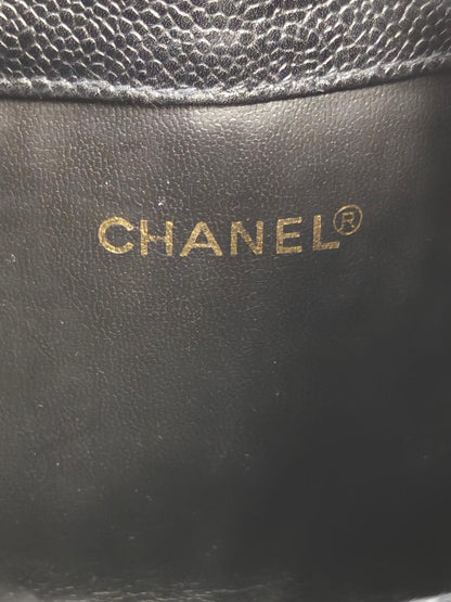 CHANEL 香奈儿 涟漪双C标志 抽绳吊饰 单肩包 黑色 管理编号：11724