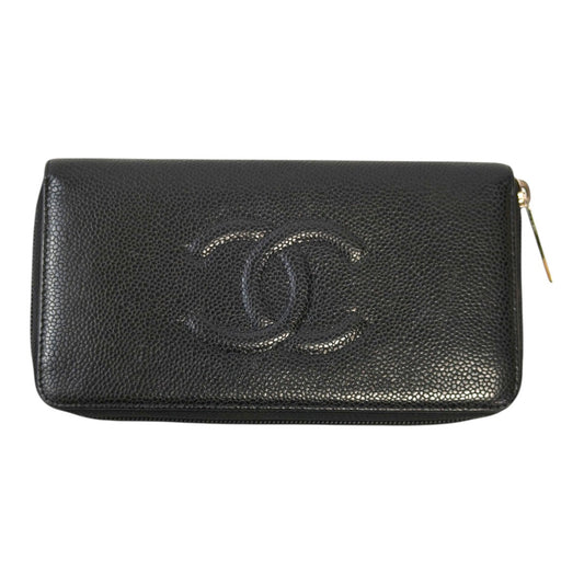 CHANEL ココマーク ラウンド長財布19番 キャビアスキングレインドカーフ 財布 黒 2014年 管理番号：11734