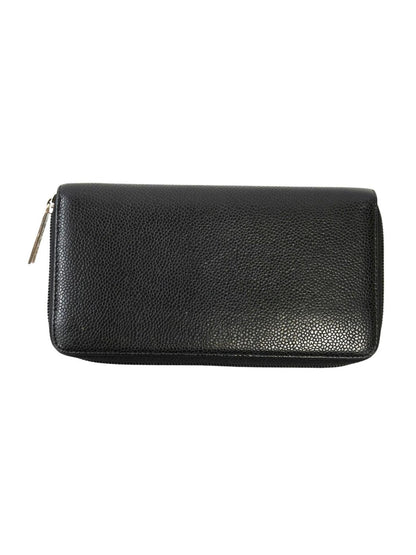 CHANEL Coco Mark Round Zip Long Wallet, Series 19, Caviar Skin Grained Calfskin, Black, 2014, Control Number: 11734