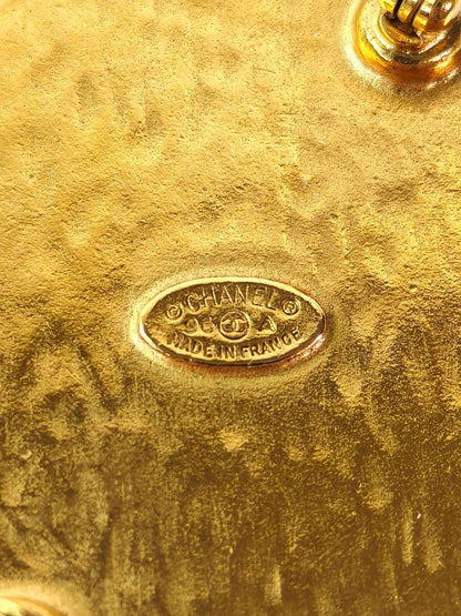 CHANEL シャネル ブラックストーン 金 ココマーク ブローチ 黒×金 96A 1996年秋 管理番号：11738