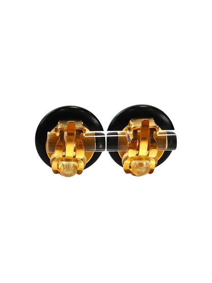 CHANEL シャネル ココマーク付き ピアス 黒×金 イヤリング 97P 1997年春夏 管理番号：11750
