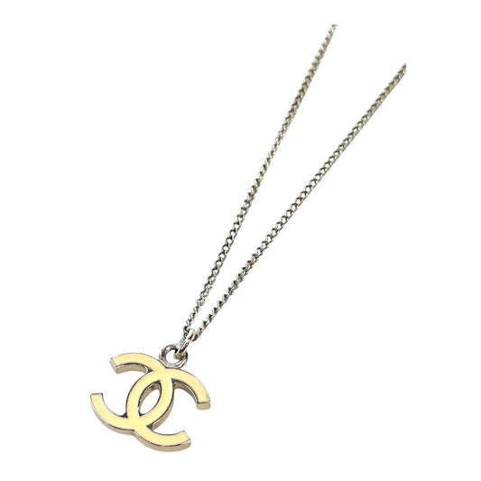 CHANEL シャネル 白×銀 ココマーク チェーン43cm ネックレス 白 06V 2006年頃 管理番号：11757
