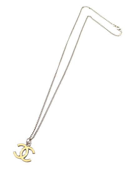 CHANEL White x Silver CC Logo Necklace, Chain 43cm, White, 06V, Circa 2006, Ref: 11757