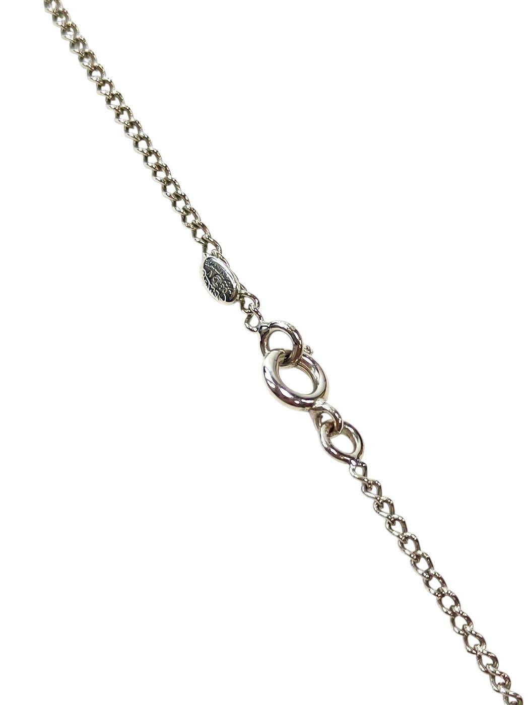 CHANEL White x Silver CC Logo Necklace, Chain 43cm, White, 06V, Circa 2006, Ref: 11757
