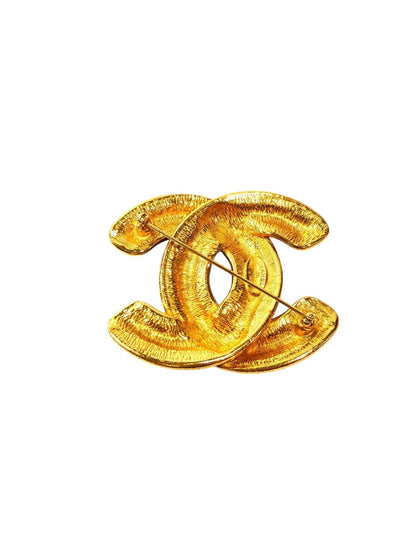 CHANEL シャネル マトラッセ ココマーク プレートあり ブローチ 金  管理番号：11760