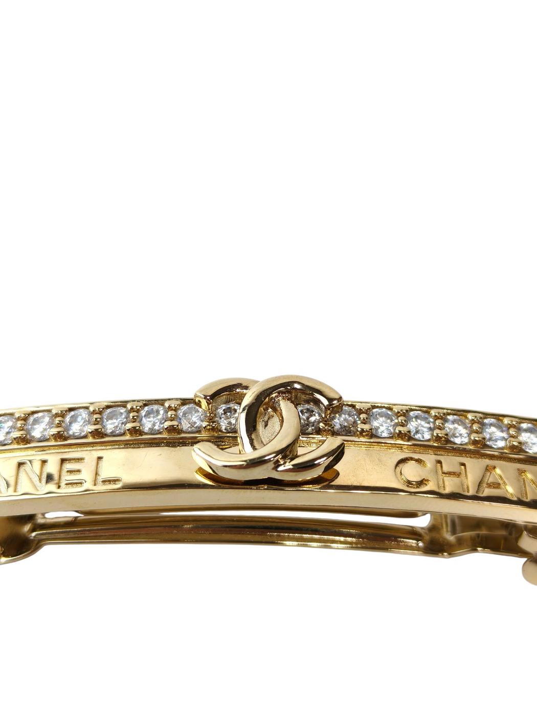 CHANEL ココマーク ラインストーン バレッタ 金 B22 B イタリア製 管理番号：11771