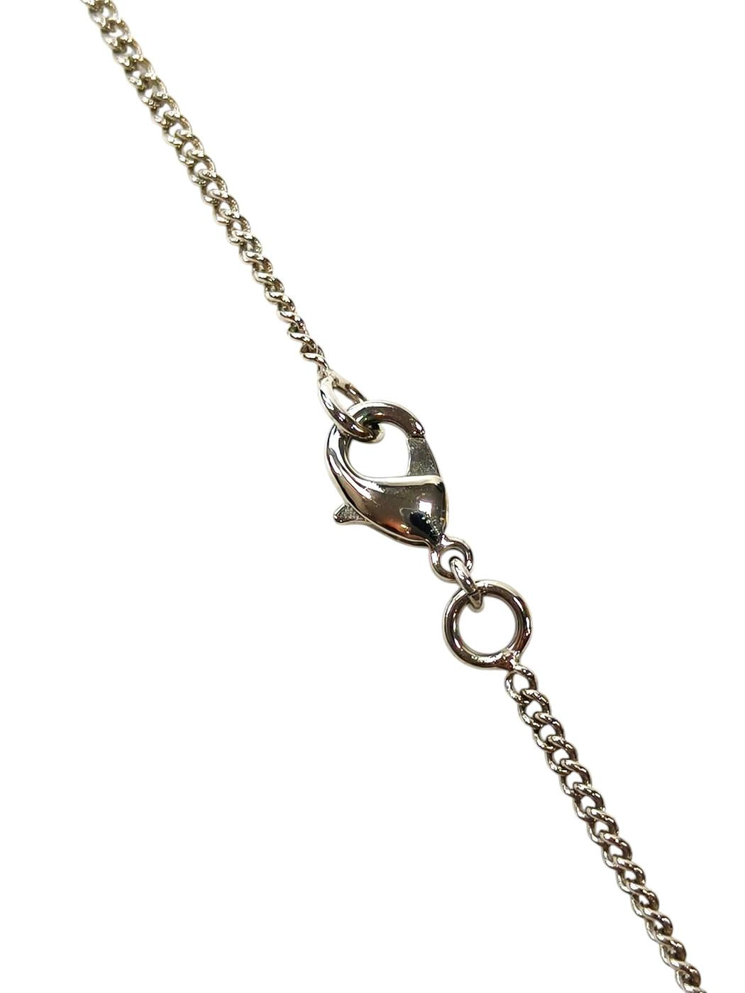 CHANEL シャネル ココマーク ラインストーン付き ネックレス 銀 管理番号：11781