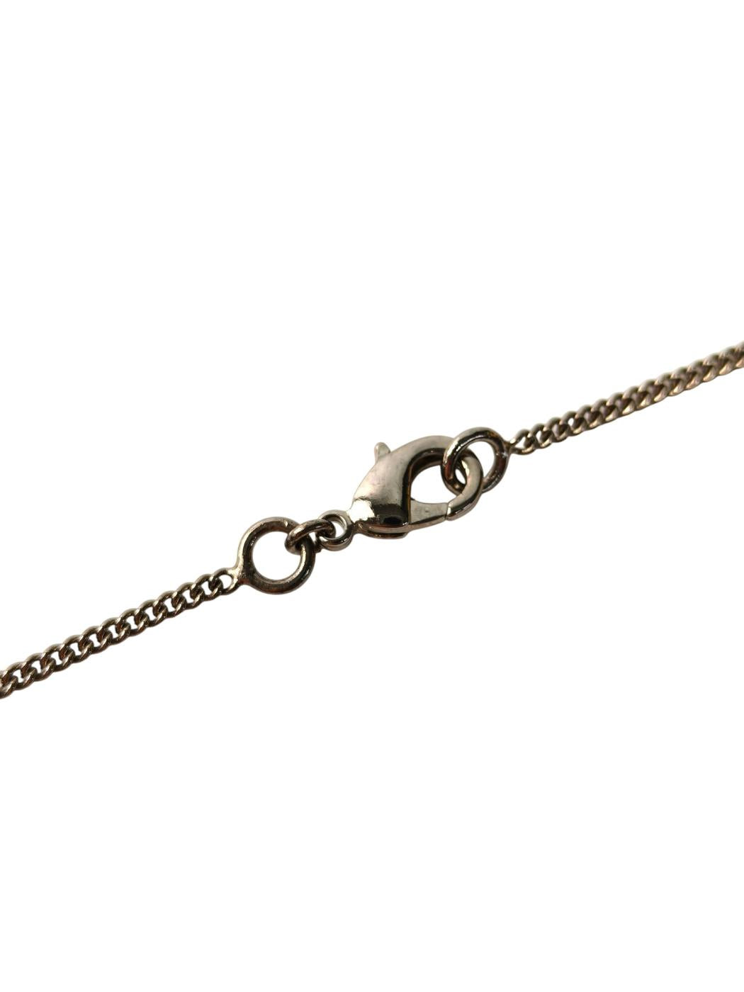 CHANEL シャネル ココマーク ラインストーン付 ネックレス 銀 管理番号：11783