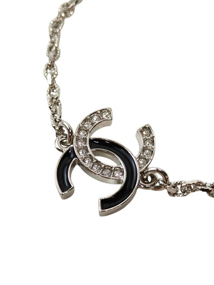CHANEL シャネル ココマーク ラインストーン ブレスレット 銀 管理番号：11788