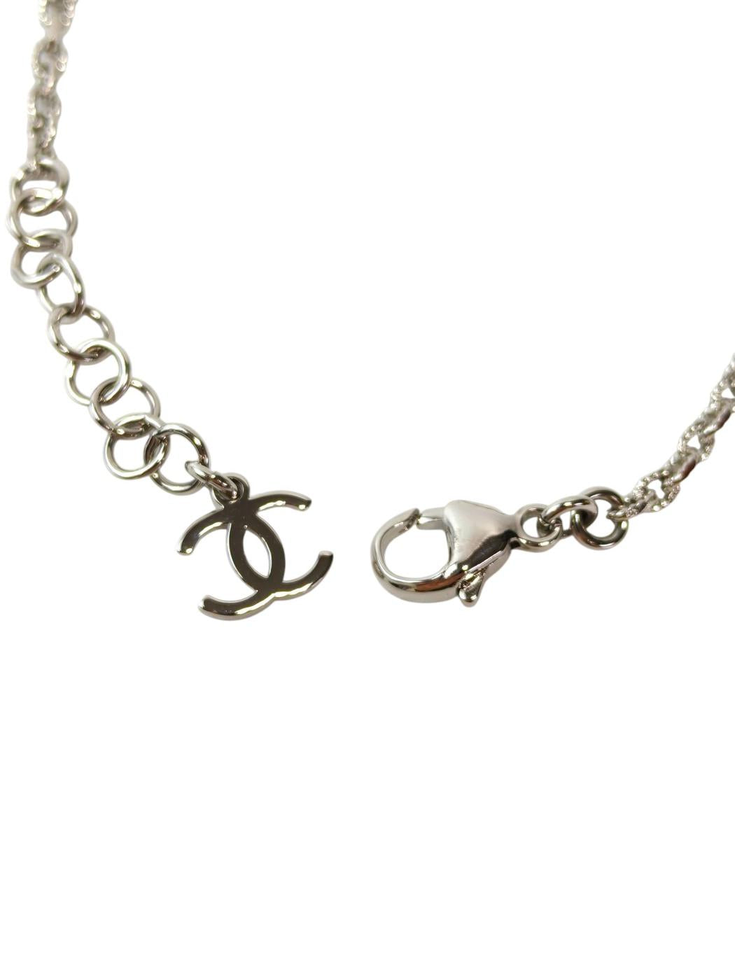 CHANEL シャネル ココマーク ラインストーン ブレスレット 銀 管理番号：11788