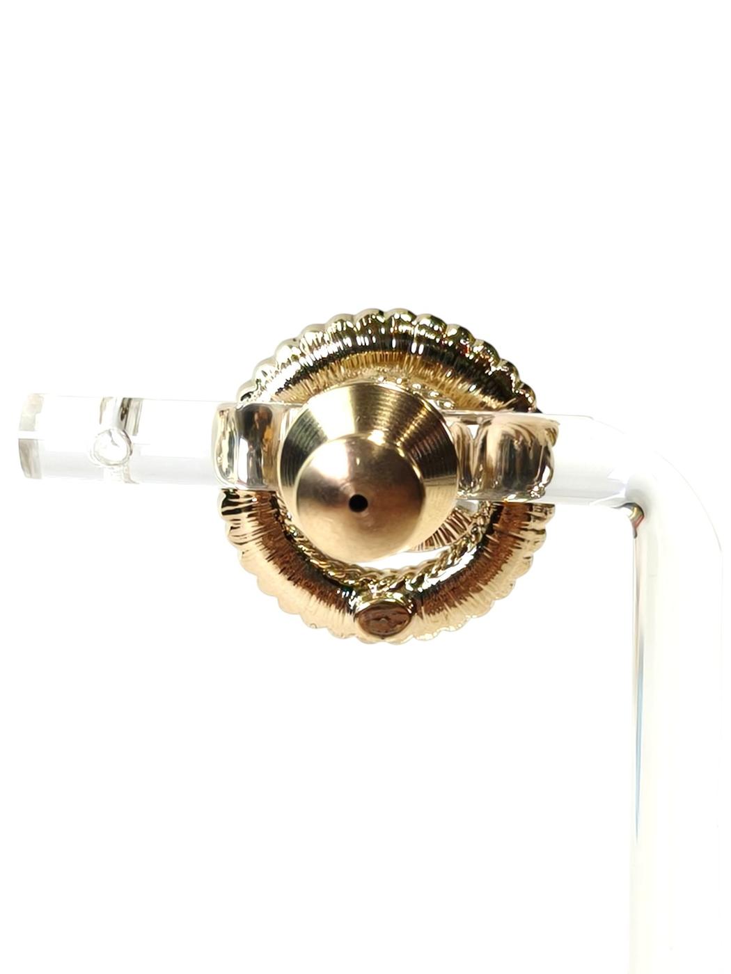 CHANEL Coco Mark Round Rhinestone Brooch Gold 2024 Ref: 11796