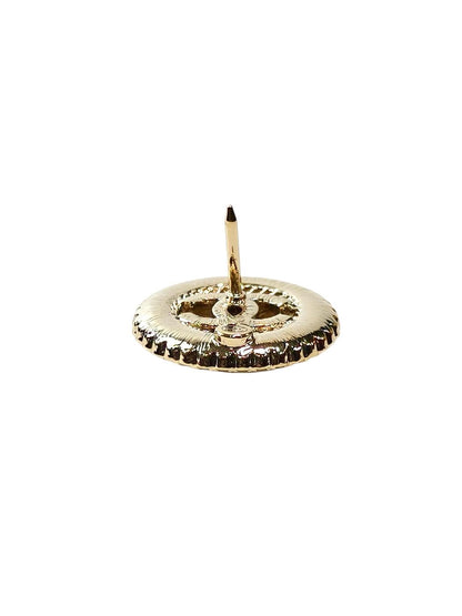 CHANEL Coco Mark Round Rhinestone Brooch Gold 2024 Ref: 11796