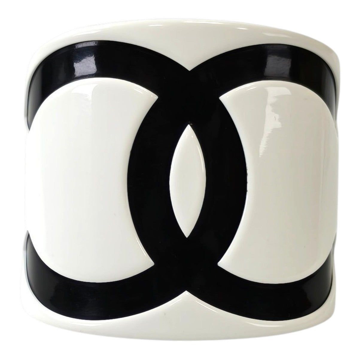 CHANEL Coco Mark Bangle Black x White Control Number: 11798