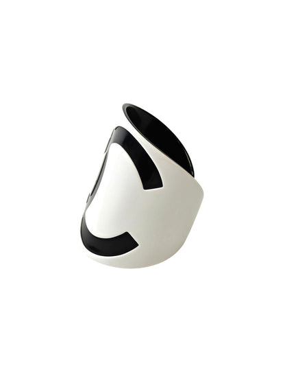 CHANEL Coco Mark Bangle Black x White Control Number: 11798