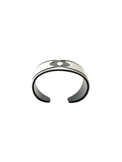 CHANEL Coco Mark Bangle Black x White Control Number: 11798