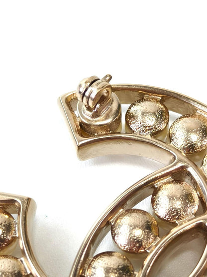 CHANEL Coco Mark Faux Pearl Brooch Gold GP 2013 Control Number: 11800