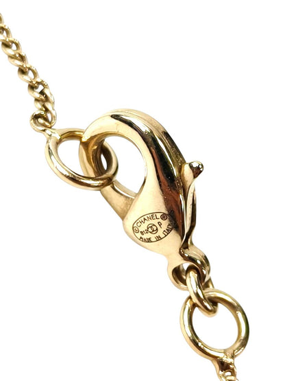 CHANEL Camellia Coco Mark White x Black Chain approx. 42cm Necklace Gold 2012 Ref: 11801