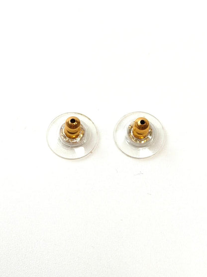 CHANEL Rhinestone CC Logo Pierced Earrings with Collection Plate 02A Gold, Reference Number: 11815