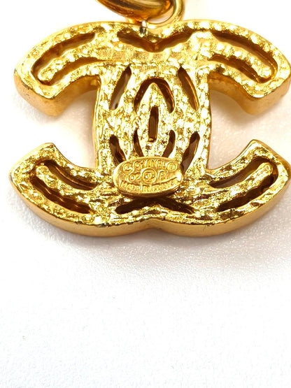 CHANEL Rhinestone CC Logo Pierced Earrings with Collection Plate 02A Gold, Reference Number: 11815