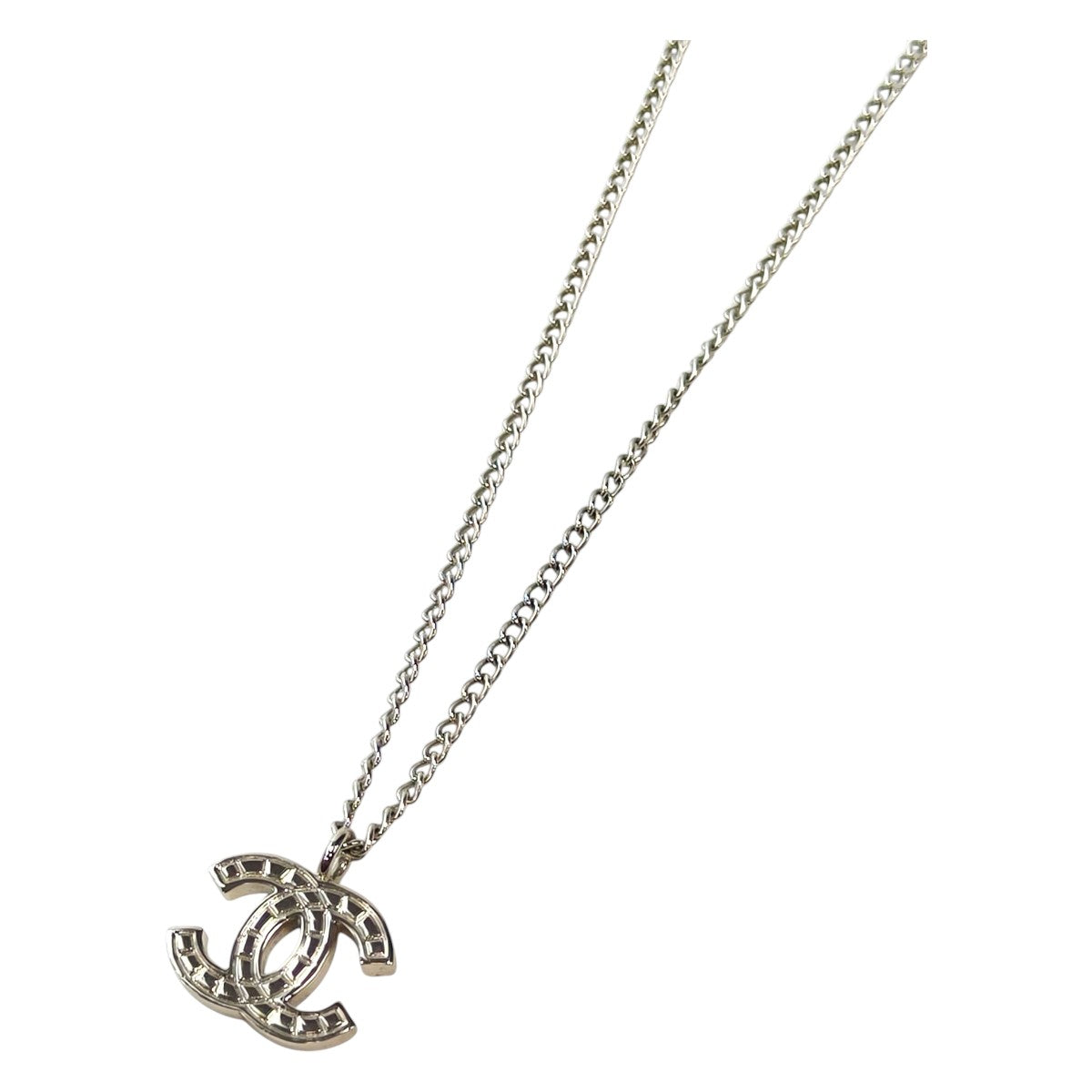 CHANEL Coco Mark Silver Necklace with Collection Plate 03A, Silver, Reference Number: 11817