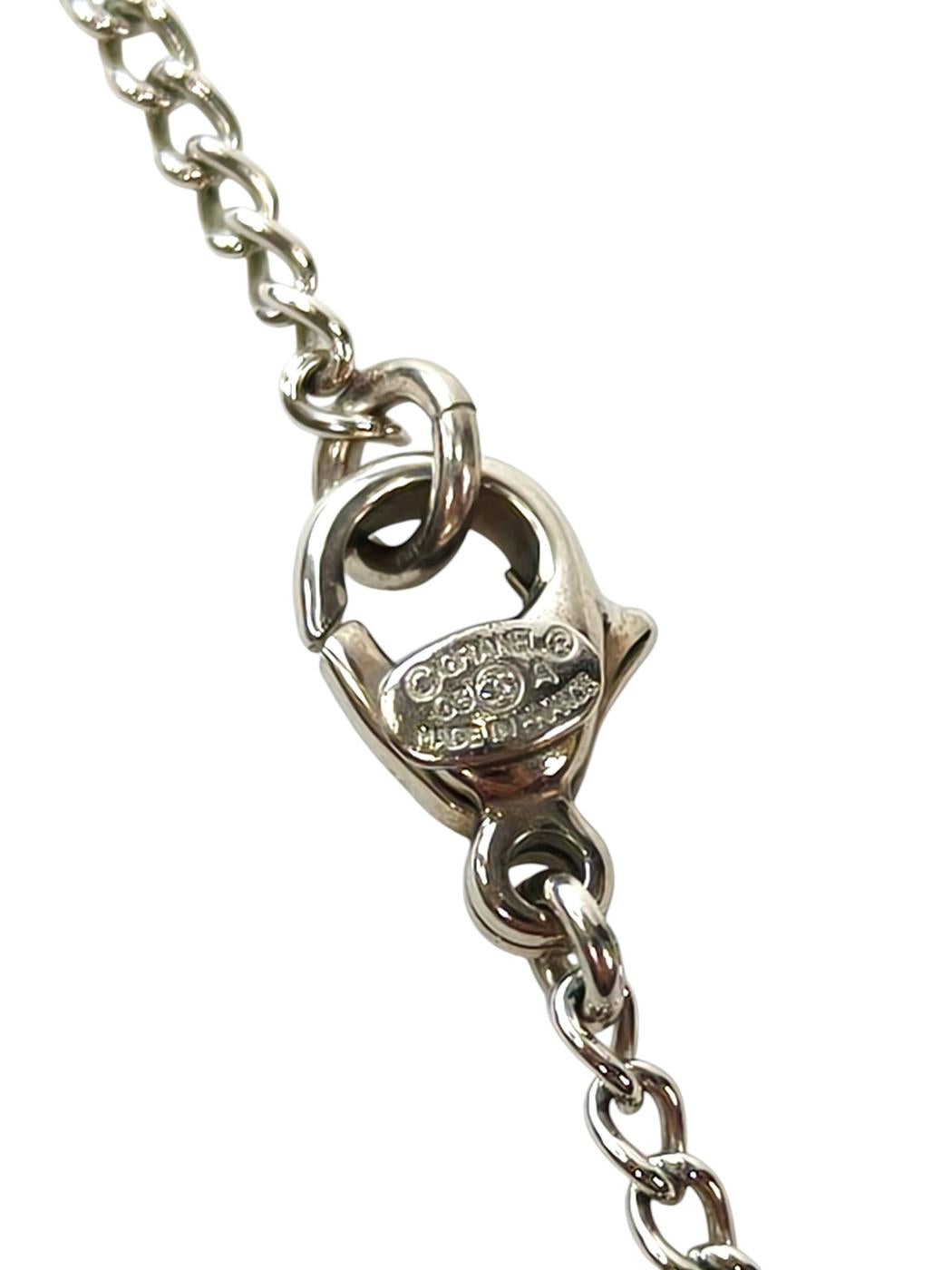 CHANEL Coco Mark Silver Necklace with Collection Plate 03A, Silver, Reference Number: 11817