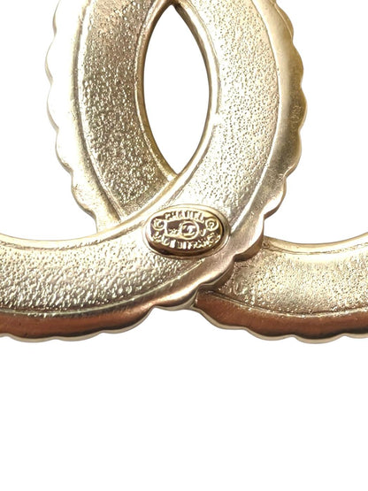 CHANEL 香奈儿 双C Logo 珍珠镶钻（带刻印 L20V）胸针 女士 金色 管理编号：11820