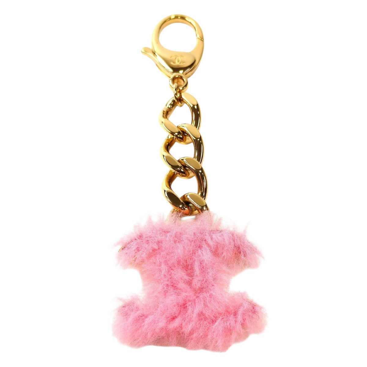 CHANEL Coco Mark Pink Fur Keychain B24C Gold Hardware Management Number: 11822