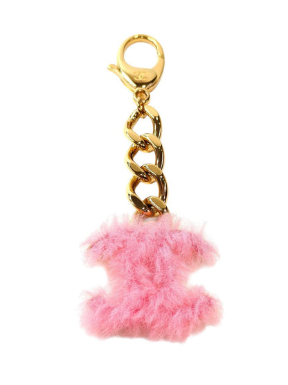 CHANEL Coco Mark Pink Fur Keychain B24C Gold Hardware Management Number: 11822