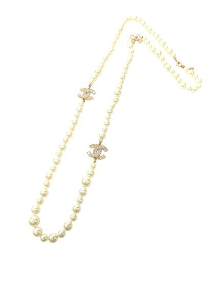 CHANEL 香奈儿 双C Logo 仿珍珠长款项链（带铭牌，15A，2015年款） 管理编号：11838